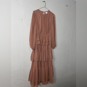 Long sleeve ruffled maxi dress